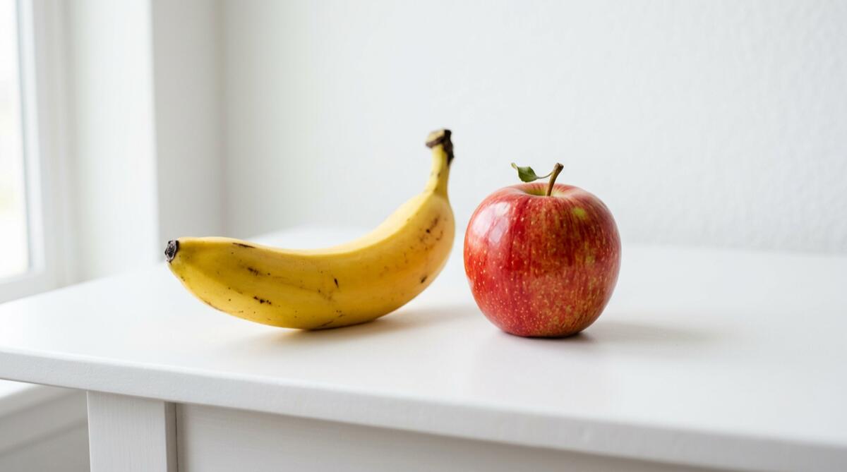 Banan vs jabłko: Pełne porównanie makroskładników i kalorii