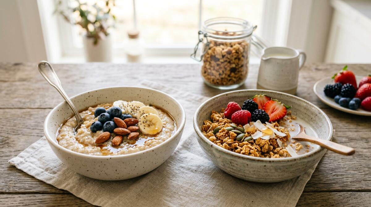 Owsianka vs granola: Porównanie makroskładników i co wybrać na śniadanie